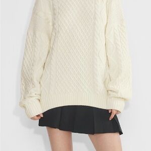 Sunday Best Textured Chunky Knit Cream Sweater